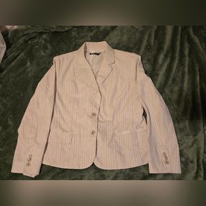 7th Avenue New York And Company Light Pinstripe Two-Button Womens Blazer Size 18